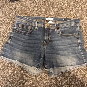 Dark blue denim shorts